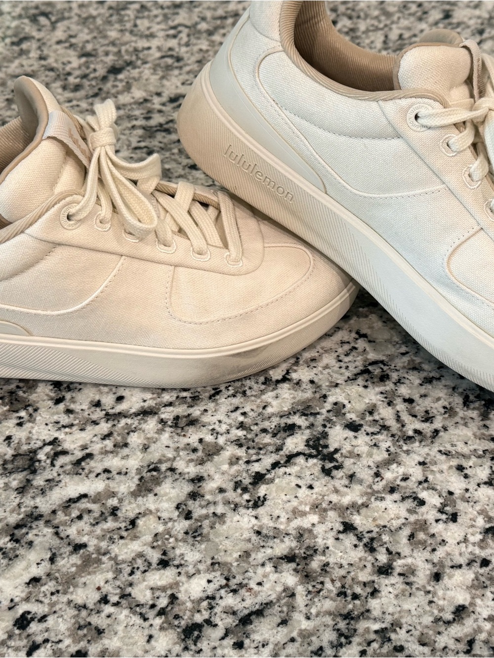 lululemon athletica Cream Canvas Low-Top Sneakers size 8 - Picture 4 of 14